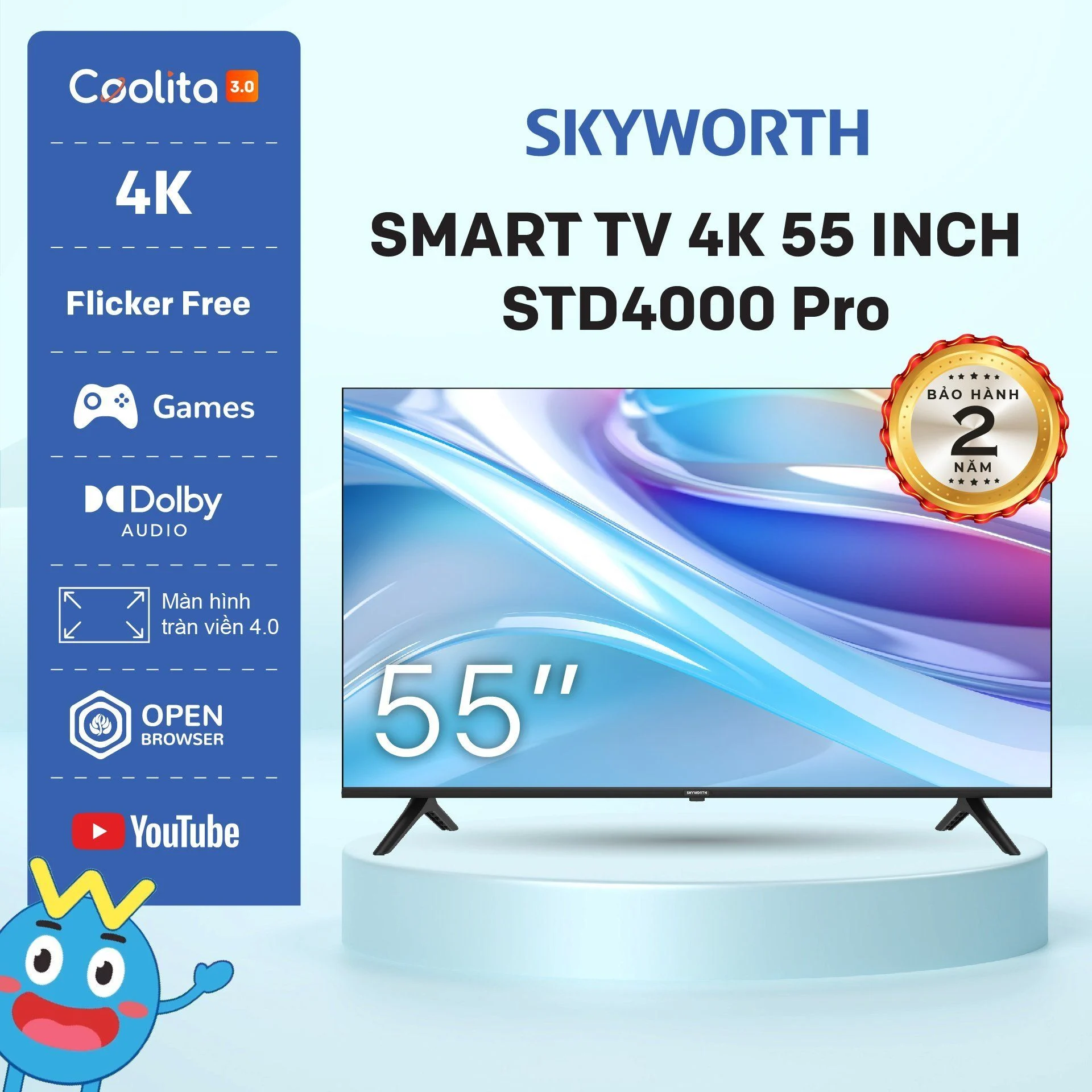 Tivi Skyworth 55 inch UHD 55STD4000 Pro